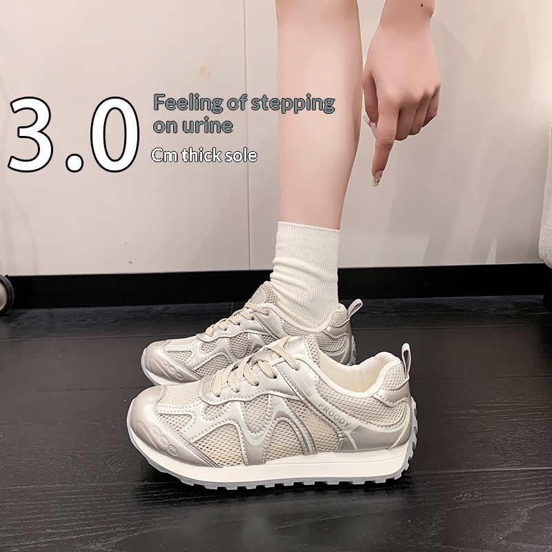 通気性のあるメッシュパネルアスレチックシューズ、レースアップ - Breathable Mesh Athletic Shoes のレビューと価格