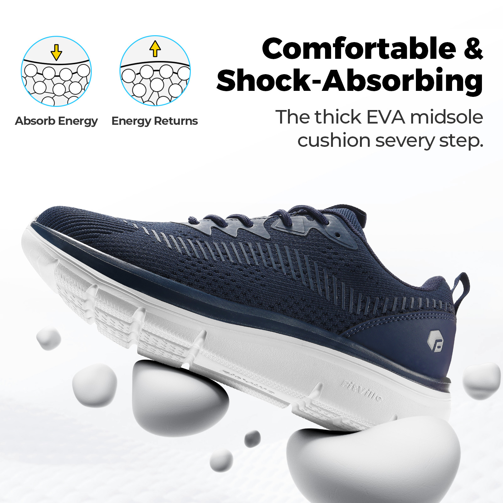 FitVille メンズ ウォーキングシューズ 軽量 ワイド - Breathable Mesh Athletic Shoes のレビューと価格