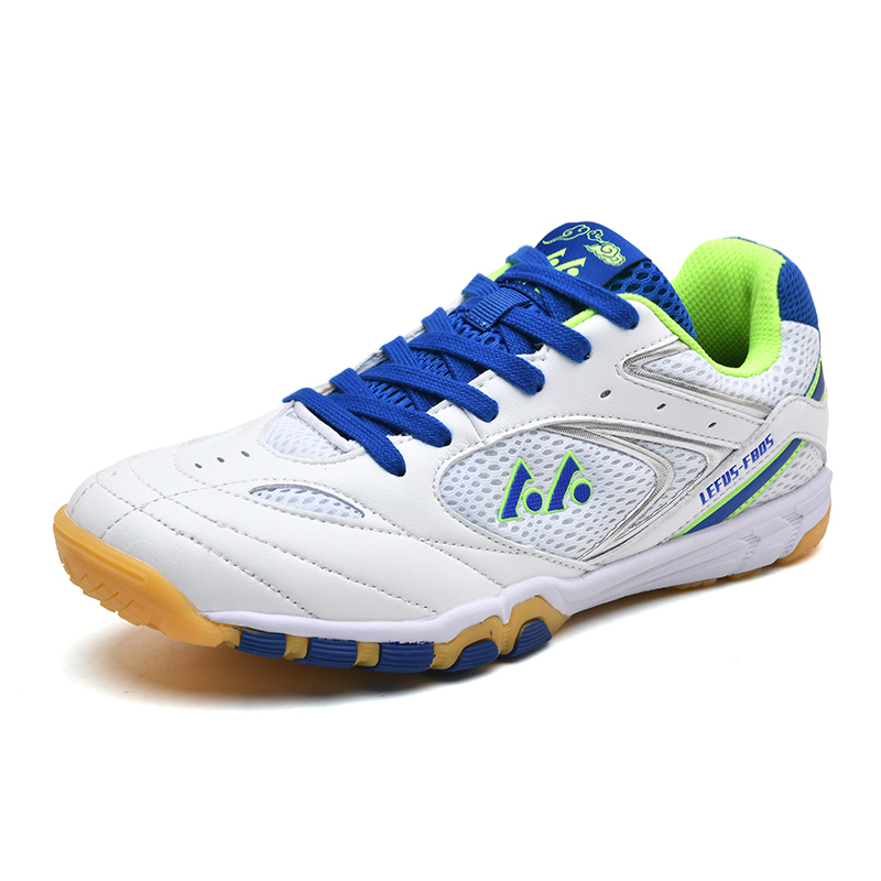 男性女性スポーツバドミントンシューズブルーグリーン女性ジムウ - Shock Absorbing Gym Trainers のレビューと価格
